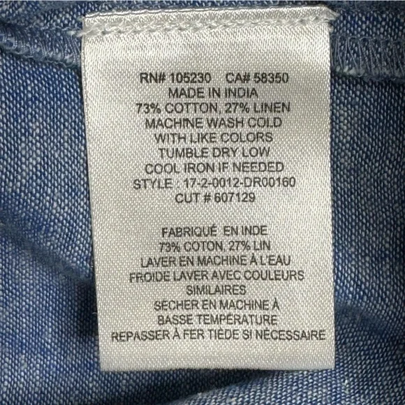 Soft Joie Natali Shift Dress in Chambray/Porcelain Sz S - Picture 11 of 11